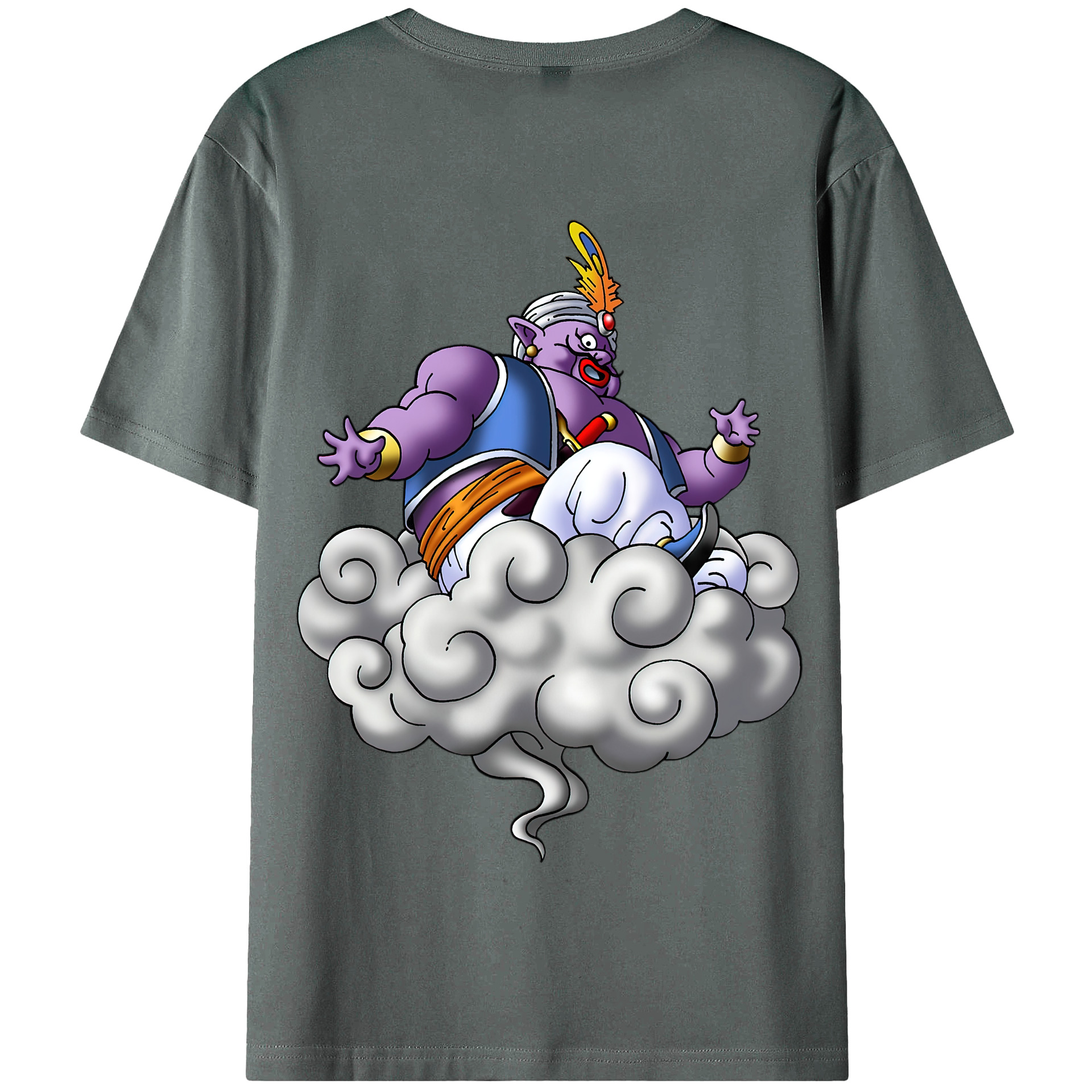 （画像用） ドラゴンクエスト Doragon Kuesuto Dragon Quest 綿100％半袖Tシャツ（背面プリント）